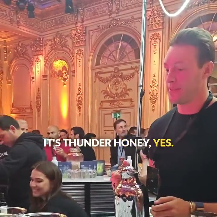 Joakim talking about Thunder Honey at an event